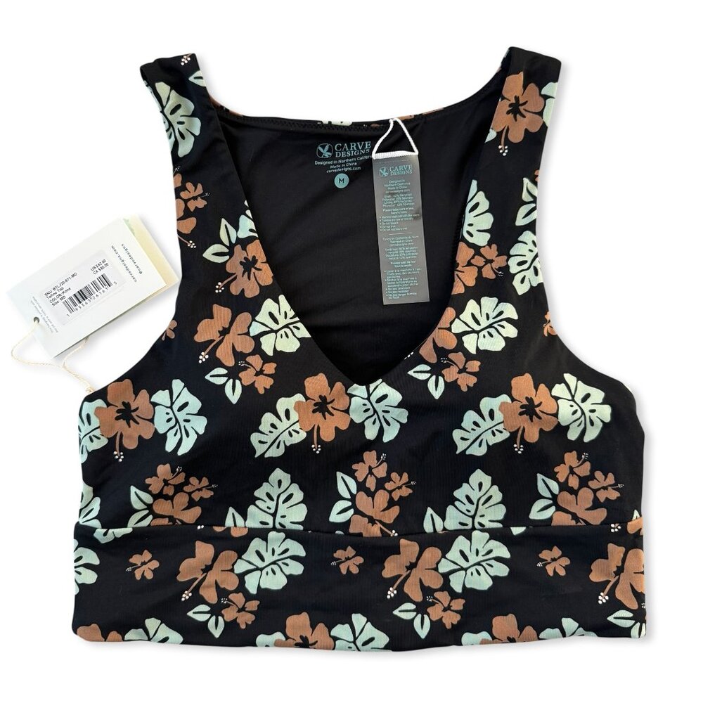 CARVE DESIGNS Women’s Tofino Longline Bikini Top - Kona, Sz Medium, BNWT